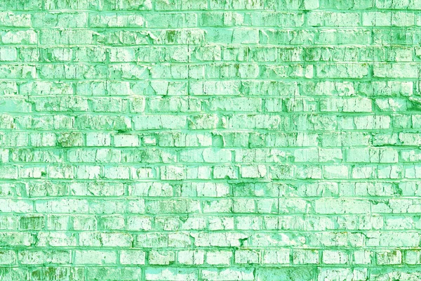 Téglafal Szokatlan Zöld Téglákkal Egész Zöld Téglákból Törött Zöld Téglákból — Stock Fotó
