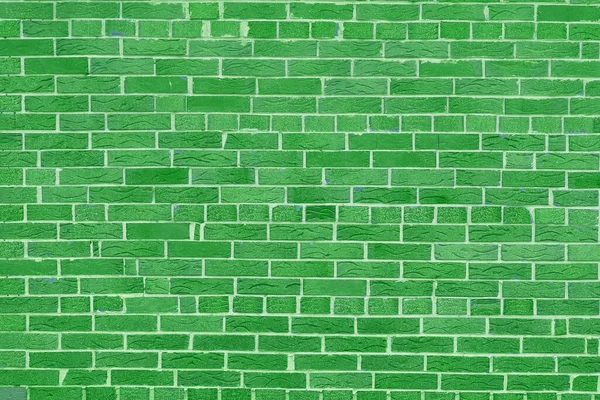 Brick Wall Unusual Green Bricks Made Whole Green Bricks Broken — Foto Stock