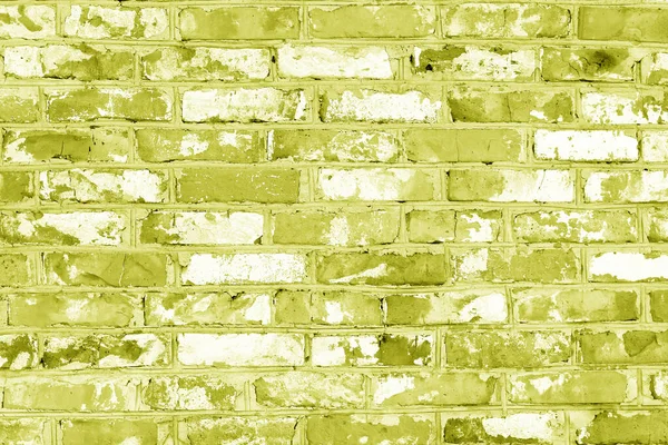 Цегляна Стіна Незвичайними Жовтими Цеглами Цілих Жовтих Цеглин Зламаними Жовтими — стокове фото