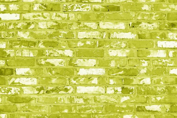 Brick Wall Unusual Yellow Bricks Made Whole Yellow Bricks Broken — Stockfoto