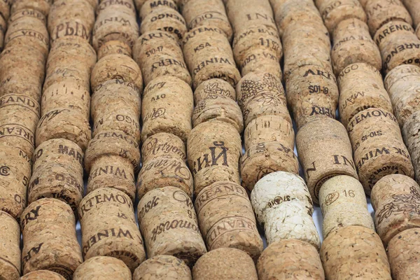 Kyiv Ukraine Luty 2023 Wine Corks Tło Redakcyjne Datami Kroplami — Zdjęcie stockowe