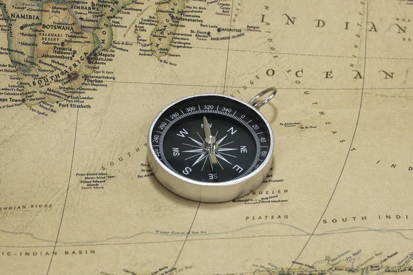 Classic Compass Background Old Vintage Map World Symbol Tourism Compass — Stock Photo, Image