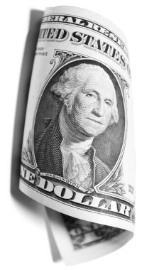 Abstract image of American dollars in distorted form isolated on white background clipart