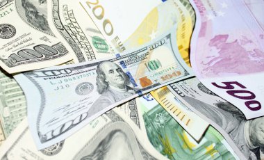 Bozuk formdaki Amerikan dolarlarının soyut görüntüsü