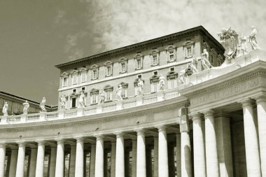 Vatikan Şehri. Papa'nın St. Peter Bazilikası parçaları. Peter Meydanı.