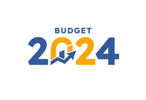 Budget 2024 Logo Design 2024 Budget Banner Design Templates Vector — Stock Vector