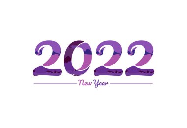 Modern 2022 yeni yıl tipografi tasarımı, yeni yıl 2022 logosu