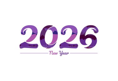 Modern 2026 yeni yıl tipografi tasarımı, yeni yıl 2026 logosu