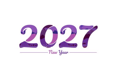 Modern 2027 yeni yıl tipografi tasarımı, yeni yıl 2027 logosu