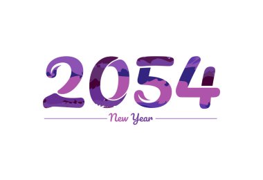 Modern 2054 yeni yıl tipografi tasarımı, yeni yıl 2054 logosu