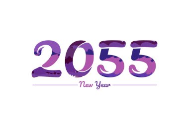 Modern 2055 yeni yıl tipografi tasarımı, yeni yıl 2055 logosu