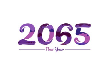 Modern 2065 yeni yıl tipografi tasarımı, yeni yıl 2065 logosu