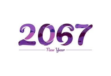 Modern 2067 yeni yıl tipografi tasarımı, yeni yıl 2067 logosu