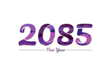 Modern 2085 yeni yıl tipografi tasarımı, yeni yıl 2085 logosu