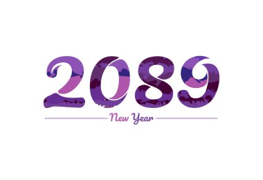 Modern 2089 yeni yıl tipografi tasarımı, yeni yıl 2089 logosu