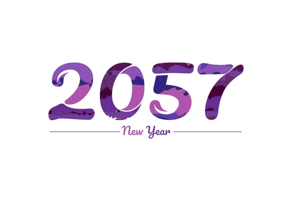 現代2057新しい年タイポグラフィのデザイン 新年2057ロゴ — ストックベクタ