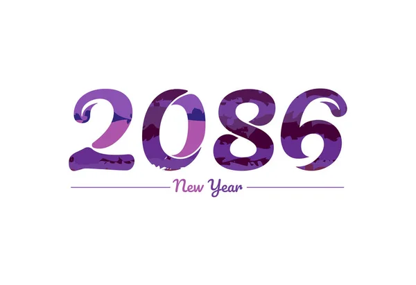 Modern 2086 New Year Typography Design New Year 2086 Logo — Stock Vector