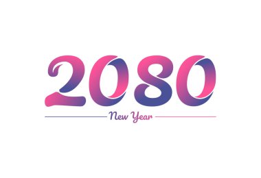 Renkli gradyan 2080 Yeni Yıl logo tasarımı, Yeni Yıl 2080 Resimleri