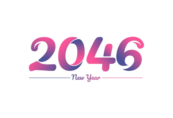 カラフルなグラデーション2046新年のロゴデザイン 新年2046画像 — ストックベクタ