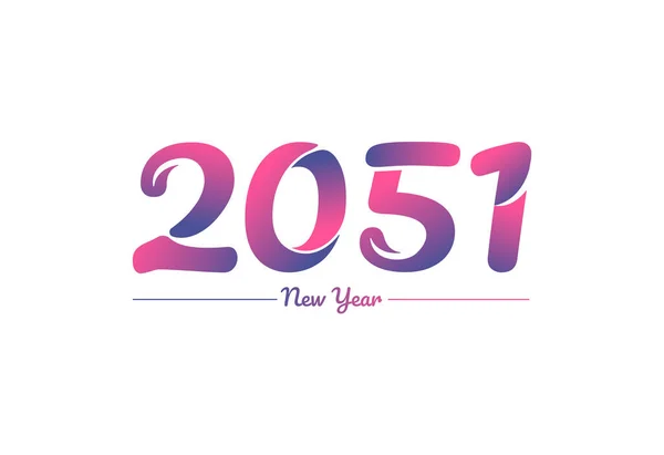 Diseño Colorido Del Logotipo Del Año Nuevo Del Gradiente 2051 — Archivo Imágenes Vectoriales