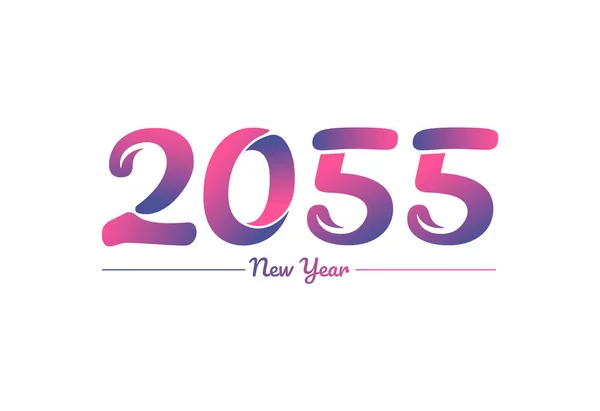 Diseño Colorido Del Logotipo Del Año Nuevo Del Gradiente 2055 — Archivo Imágenes Vectoriales