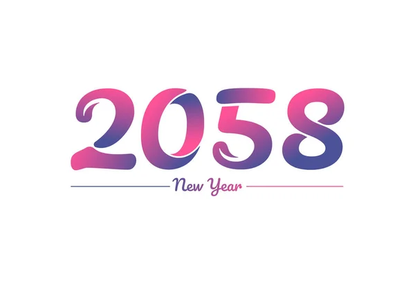 カラフルなグラデーション2058新しい年のロゴデザイン 新年2058画像 — ストックベクタ
