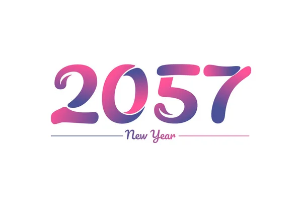 Diseño Colorido Del Logotipo Del Año Nuevo Del Gradiente 2057 — Archivo Imágenes Vectoriales