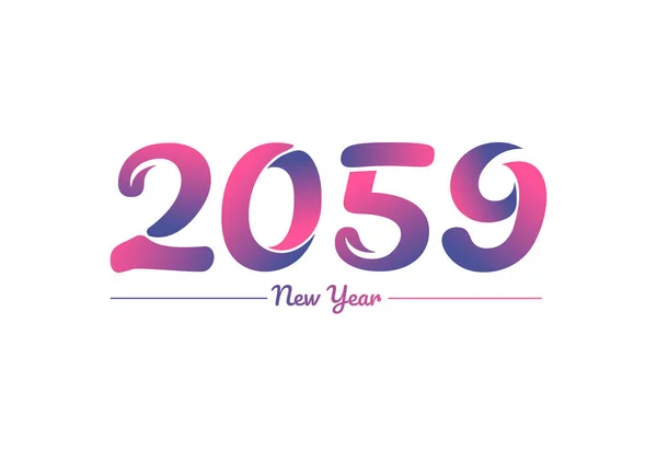 カラフルなグラデーション2059の新年のロゴデザイン 新年2059画像 — ストックベクタ