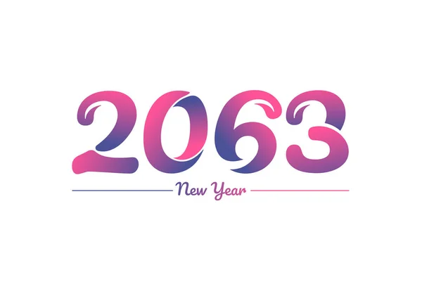 カラフルなグラデーション2063新しい年のロゴデザイン 新年2063画像 — ストックベクタ