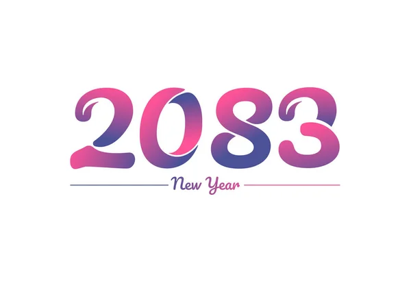 Diseño Colorido Del Logotipo Del Año Nuevo Del Gradiente 2083 — Archivo Imágenes Vectoriales