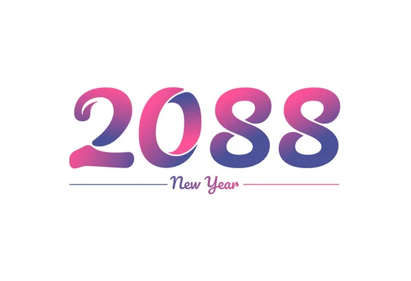 Diseño Colorido Del Logotipo Del Año Nuevo Del Gradiente 2088 — Archivo Imágenes Vectoriales