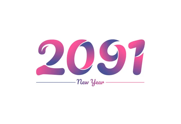 Diseño Colorido Del Logotipo Del Año Nuevo Del Gradiente 2091 — Archivo Imágenes Vectoriales