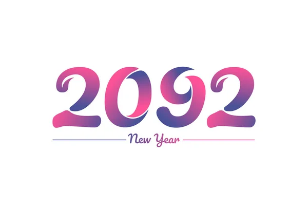 カラフルなグラデーション2092新年のロゴデザイン 新年2092画像 — ストックベクタ