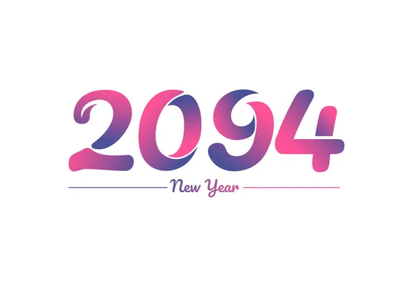 カラフルなグラデーション2094新しい年のロゴデザイン 新年2094画像 — ストックベクタ