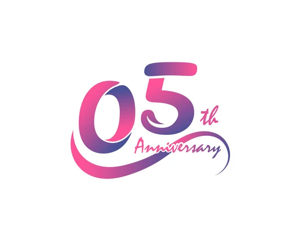 05º Aniversario Diseño Del Logotipo Ilustración Vectores — Vector de stock