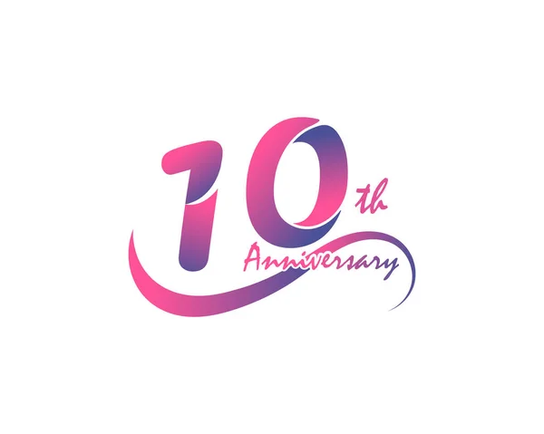 Logo 10E Anniversaire Illustration Vectorielle — Image vectorielle