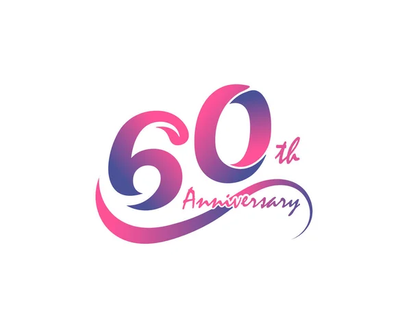 Conception Logo 60E Anniversaire Illustration Vectorielle — Image vectorielle