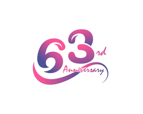 63Η Επέτειος Σχεδιασμός Λογότυπου Διανυσματική Απεικόνιση — Διανυσματικό Αρχείο