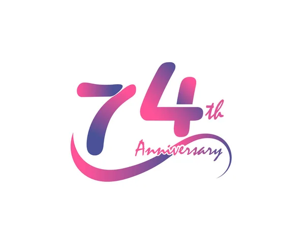Σχεδιασμός Λογότυπου Για Την 74Η Επέτειο Διανυσματική Απεικόνιση — Διανυσματικό Αρχείο