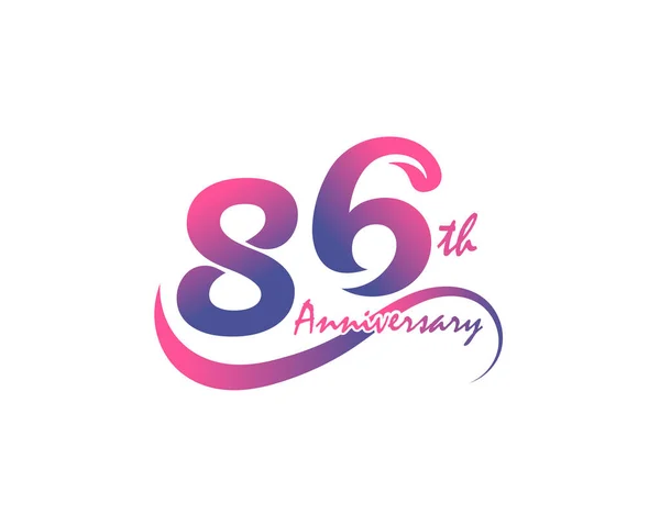 Projeto Logotipo Aniversário 86Th Ilustração Vetor —  Vetores de Stock