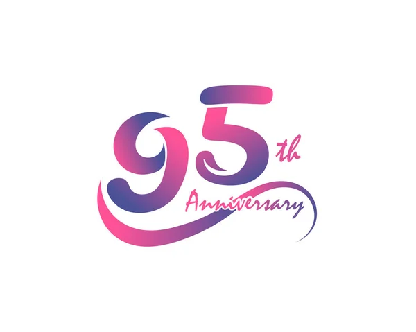 95Η Επέτειος Σχεδιασμός Λογότυπου Διανυσματική Απεικόνιση — Διανυσματικό Αρχείο