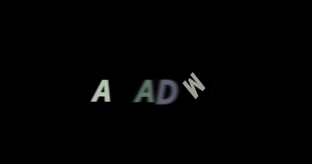 Akademisk Text Animation Svart Bakgrund Modern Text Animation Skriven Akademisk — Stockvideo