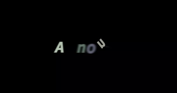 Kondig Tekst Animatie Zwarte Achtergrond Moderne Tekstanimatie Geschreven Aankondiging — Stockvideo