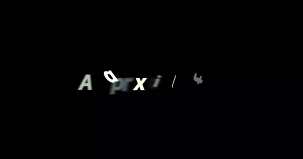 Approximately Text Animation Black Background Modern Text Animation Written Approximately — Stock Video