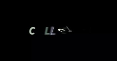 Siyah arkaplanda koleksiyon metin animasyonu. Modern metin animasyonu, yazılı Koleksiyon