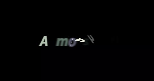 Siyah Arkaplanda Atmosfer Metin Animasyonu Modern Metin Animasyonu Yazılı Atmosfer — Stok video