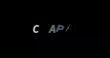 Siyah arkaplan üzerine bölüm metin animasyonu. Modern metin animasyonu, Yazılı Bölüm