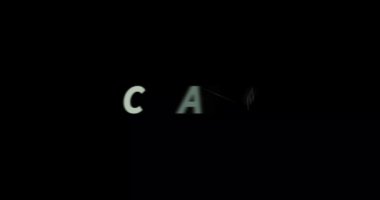 Siyah arka planda şans metni animasyonu. Modern metin animasyonu, yazılı Şans