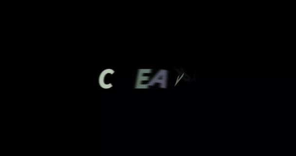 Clearly Text Animation Black Background Modern Text Animation Written Clearly — Stock Video