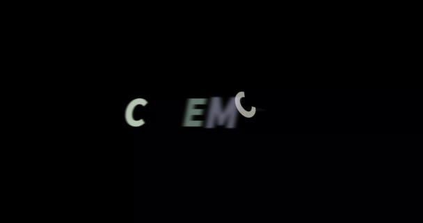 Χημικό Κείμενο Animation Μαύρο Φόντο Σύγχρονο Κείμενο Animation Γραμμένο Χημικά — Αρχείο Βίντεο